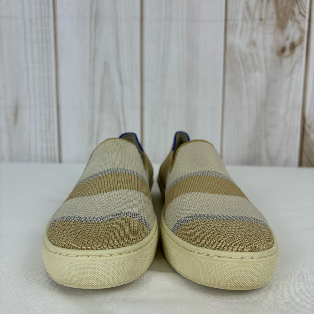 Rothy’s The Sneaker Birch Stripe Textile Slip On Comfort Loafers Tan Size 9.5 - Picture 8 of 15